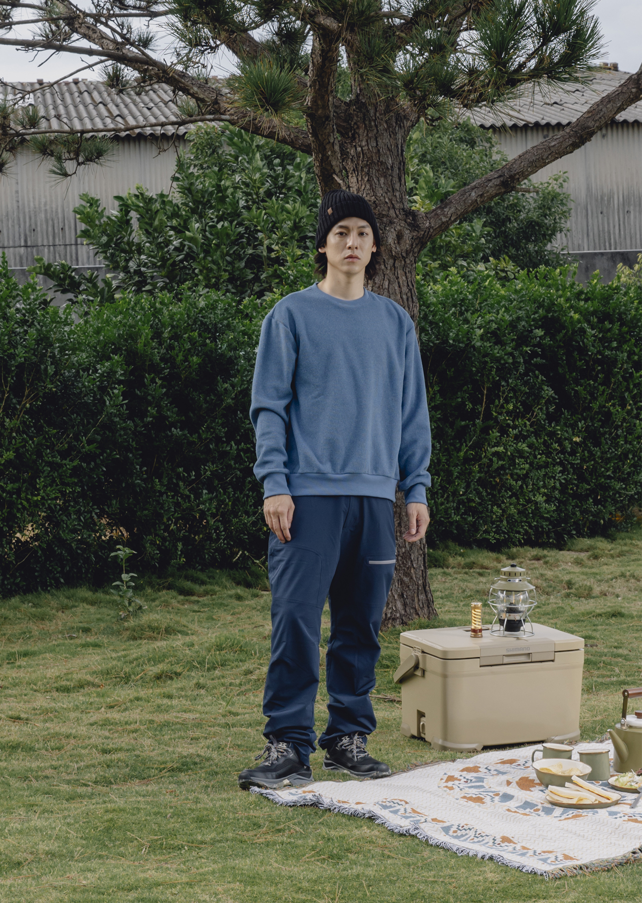 男環保紗圓領針織休閒保暖衫(三色）