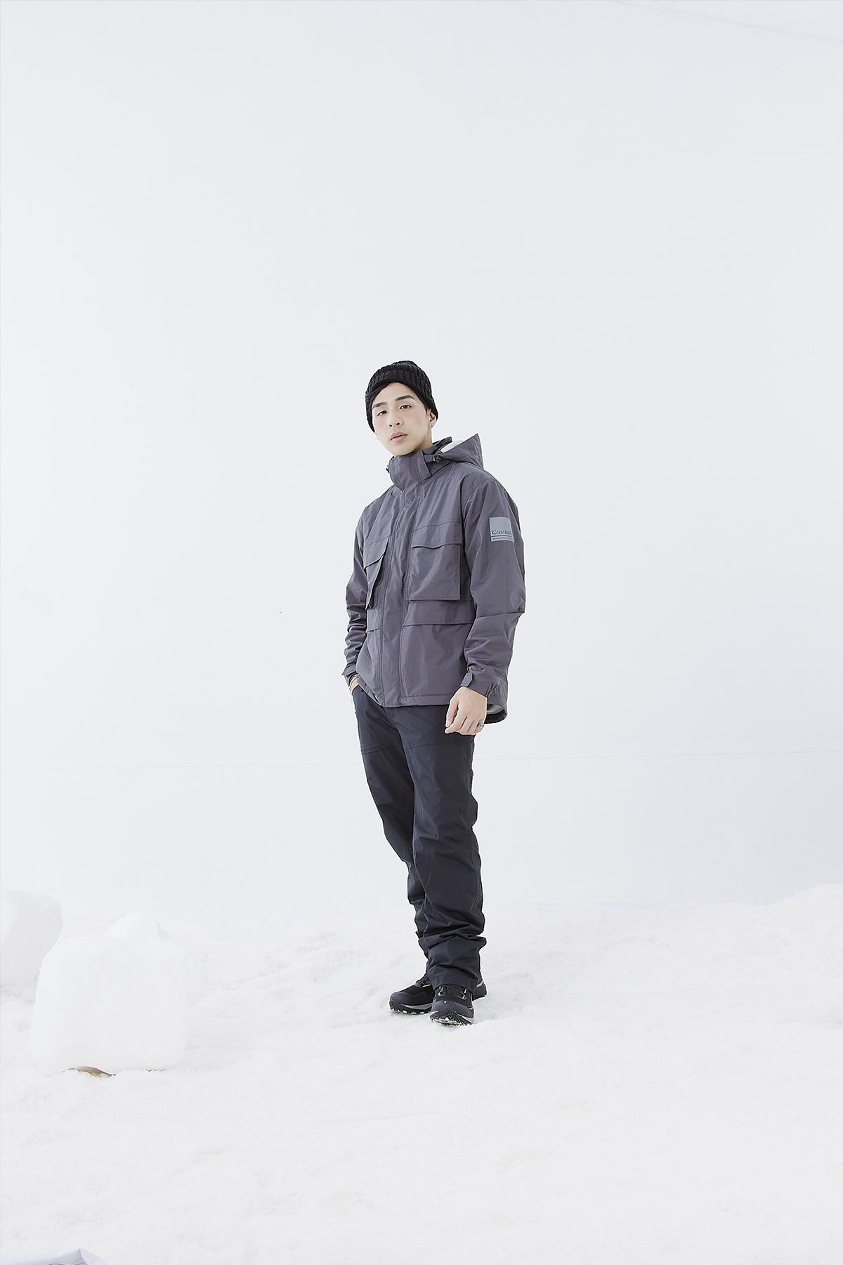 ADISI 男款 單件式防水防風透氣保暖外套-可拆帽 （三色）